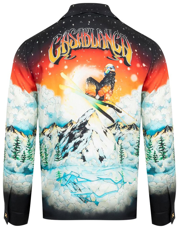 Casablanca Cuban Collar Long Sleeve Shirt Ski Lake