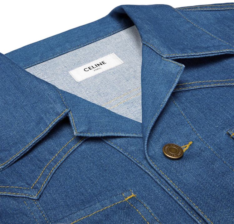 CELINE Trucker Jacket Western Blue Light Stone Wash