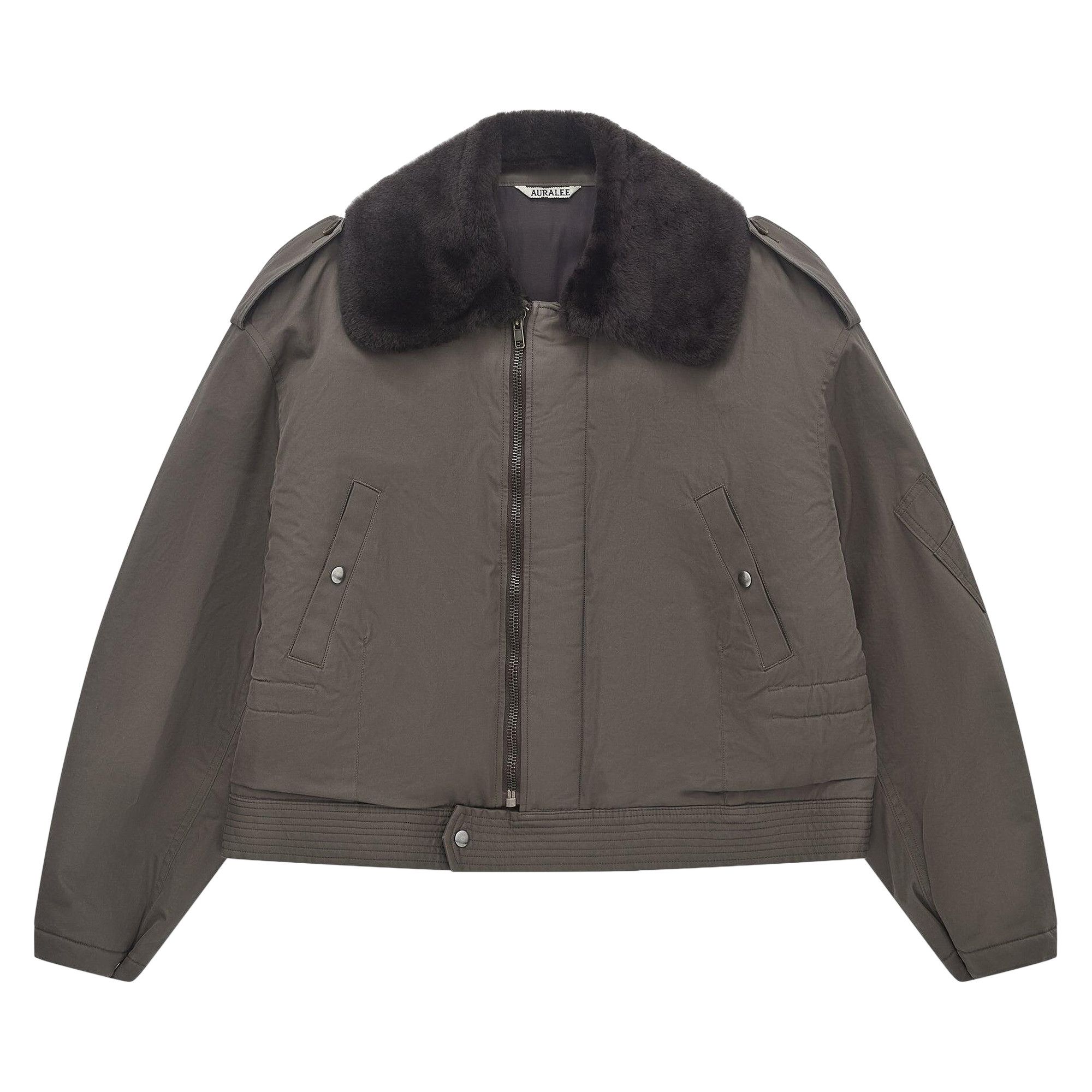 Buy Auralee Washed Finx Cotton Gabardine Flight Blouson 'Deep