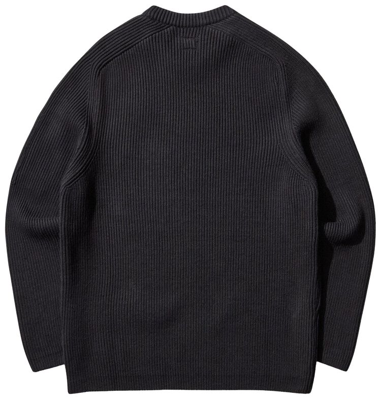 CP Company Knitwear Crew Neck In Full Rib Black