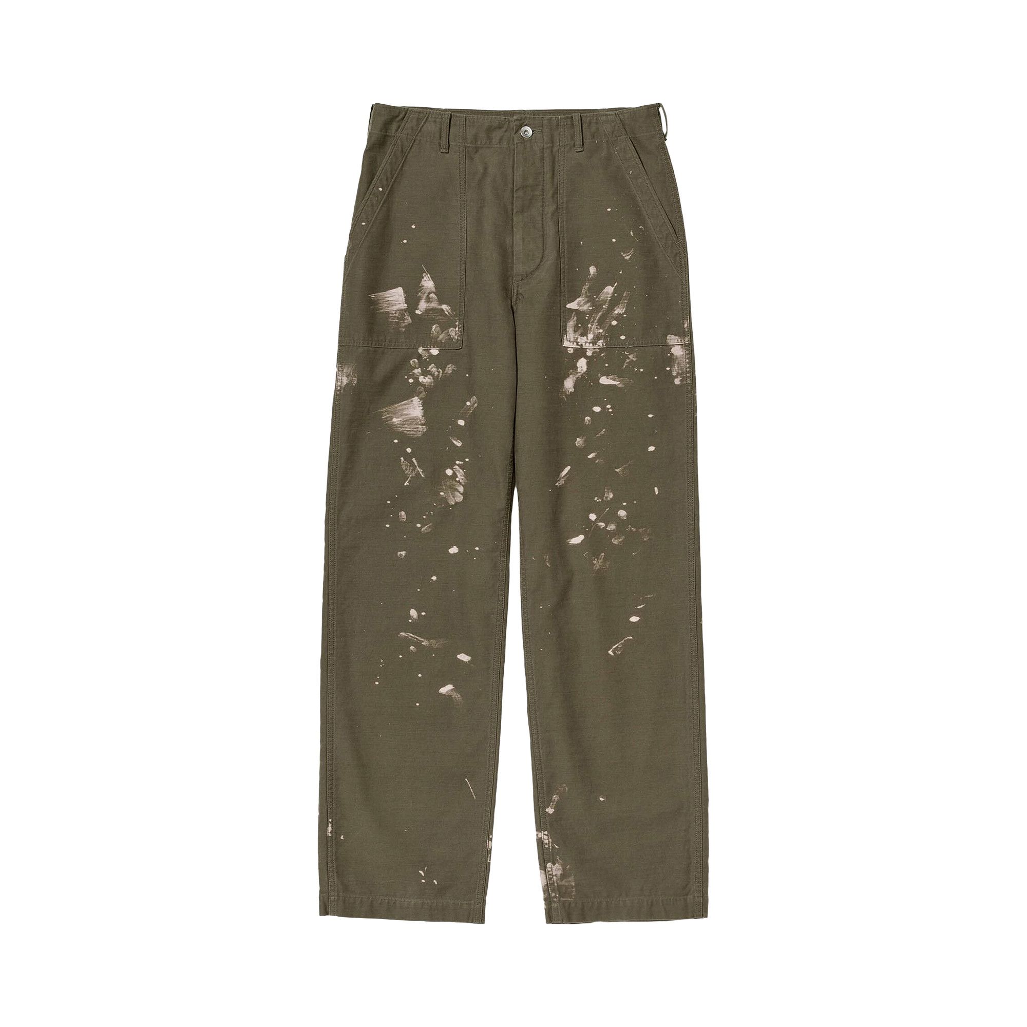 Buy Auralee Washed Baggy Satin Bleached Baker Pants 'Khaki Brown