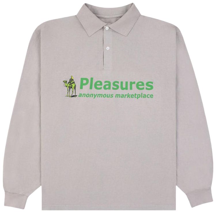 Pleasures Exchange Polo Long Sleeve Grey