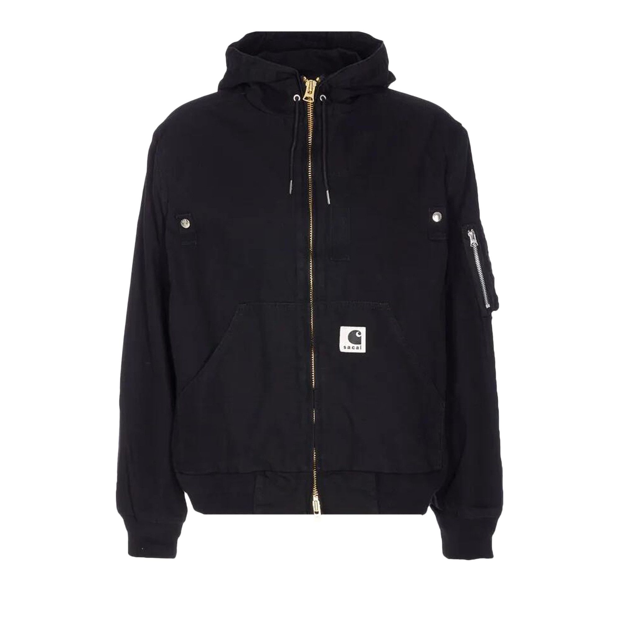Buy Sacai x Carhartt WIP Washed Duck Hooded Blouson 'Black' - 25