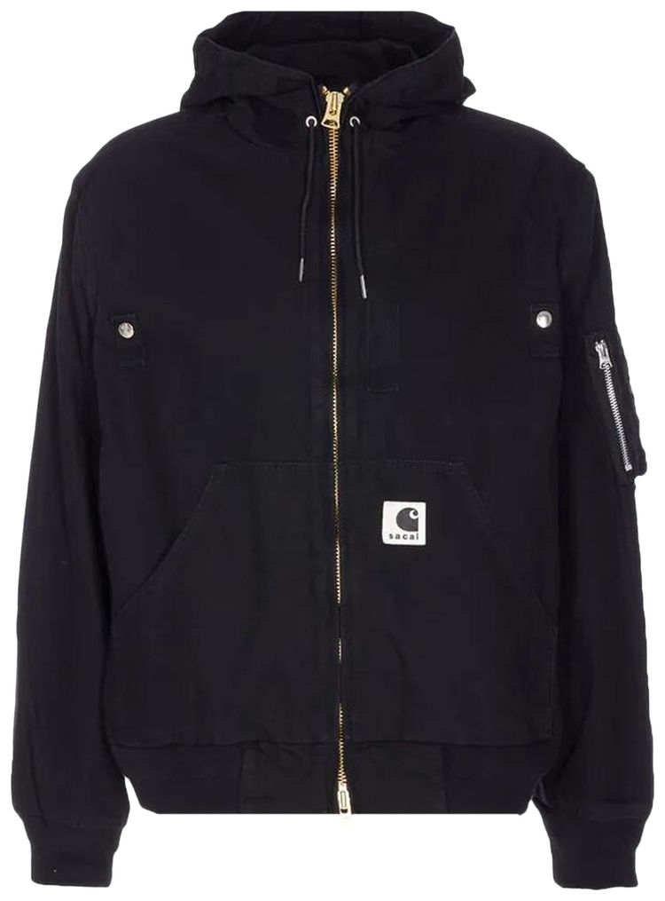 Sacai x Carhartt WIP Washed Duck Hooded Blouson Black