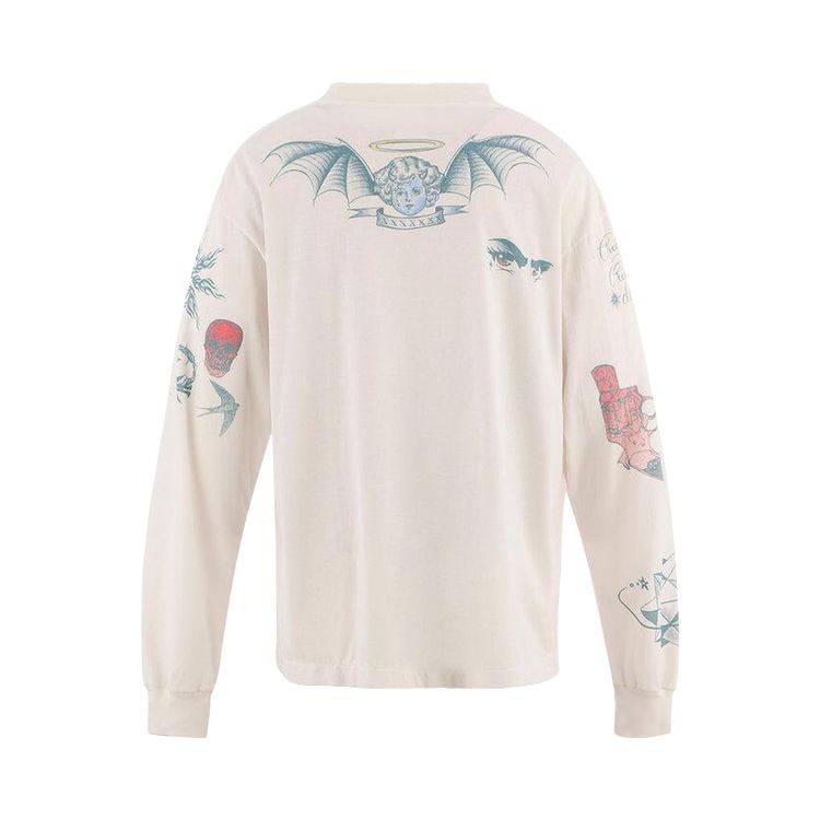 SAINT Mxxxxxx x Dr Woo Tattoo Long Sleeve Tee White
