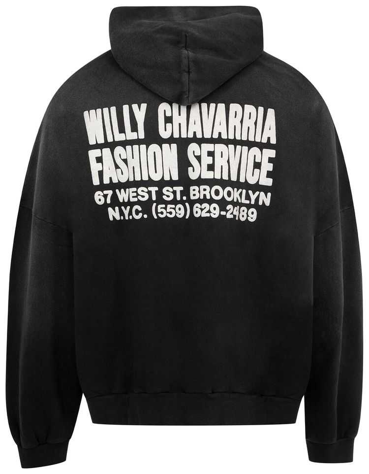 Willy Chavarria Fashion Services Hooligan Hoodie Black