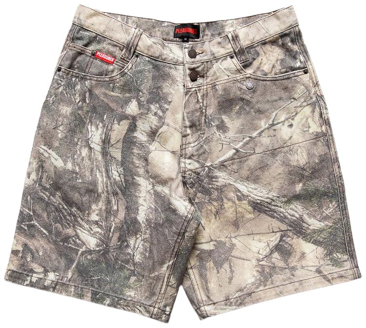 Pleasures Hunt Canvas Jorts Sand Camo