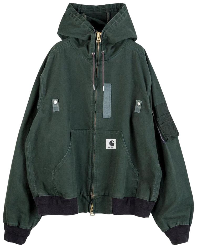 Sacai x Carhartt WIP Washed Duck Hooded Blouson Green