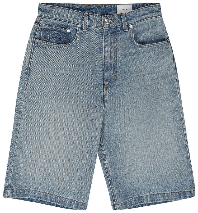 Rhude Drop Crotch Denim Shorts Indigo