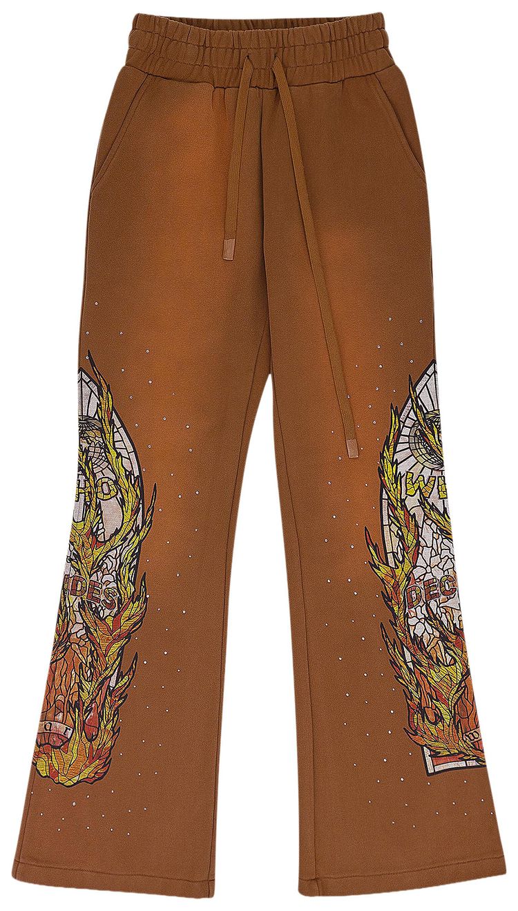 Who Decides War Flame Glass Sweatpants Brown