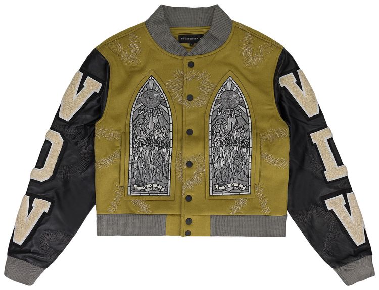 Who Decides War Namesake Varsity Jacket Mustard