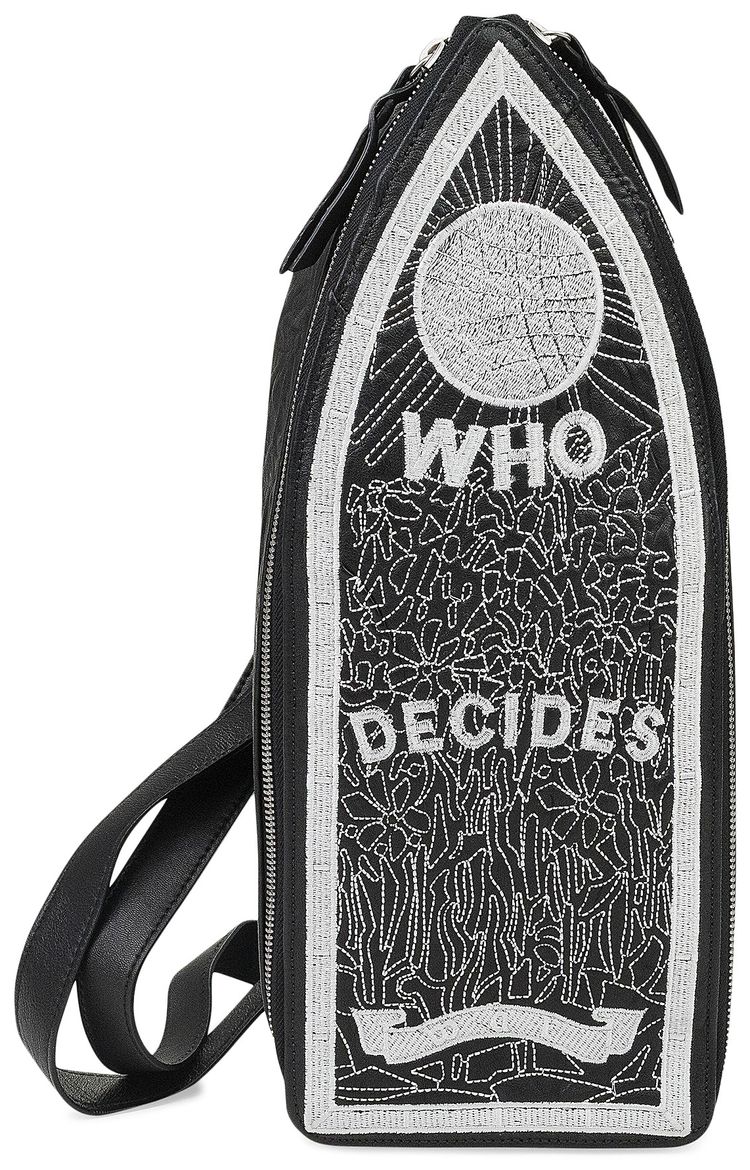 Who Decides War Embroidered Crossbody Bag Black