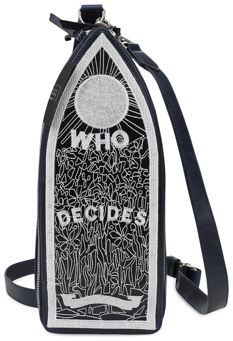 Who Decides War Embroidered Crossbody Bag Indigo