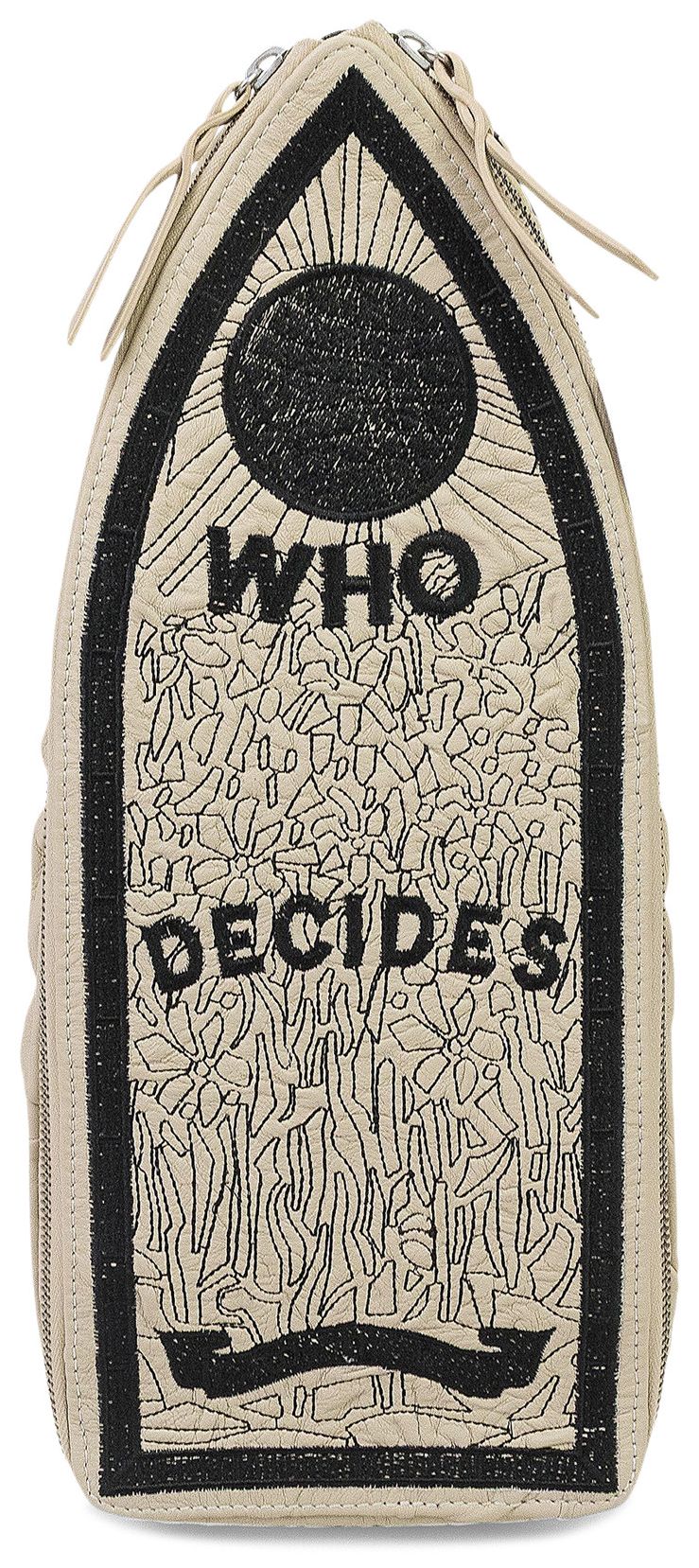 Who Decides War Embroidered Crossbody Bag Off White