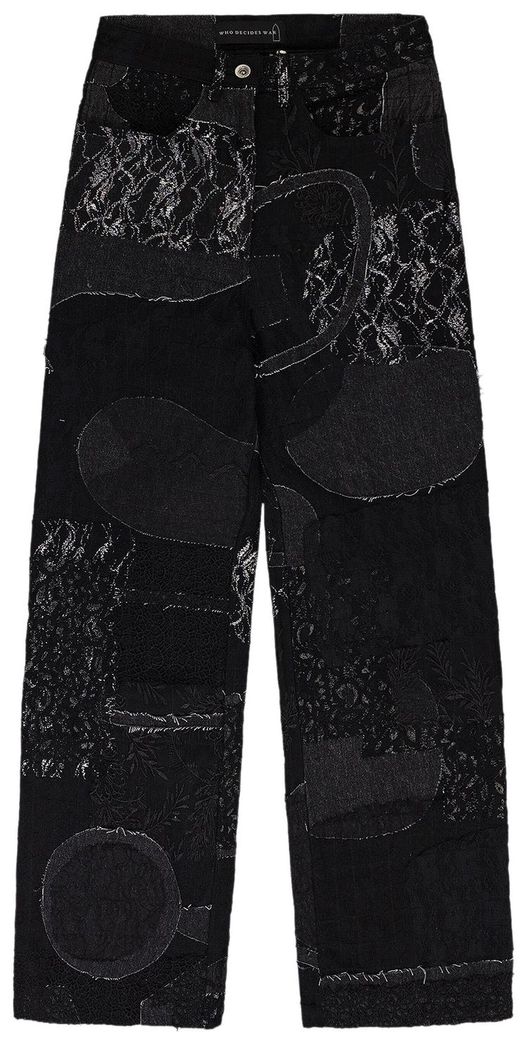 Who Decides War Boro Grid Straight Fit Jeans Black