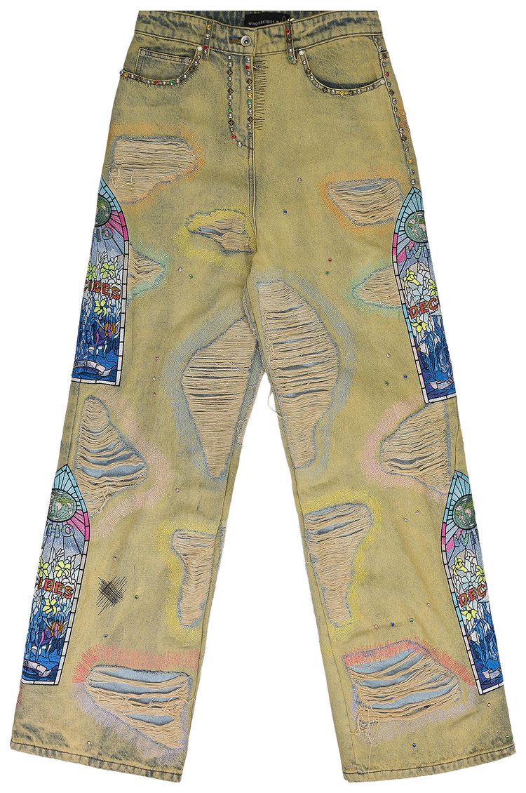 Who Decides War Embroidered Relaxed Fit Jeans Multicolor