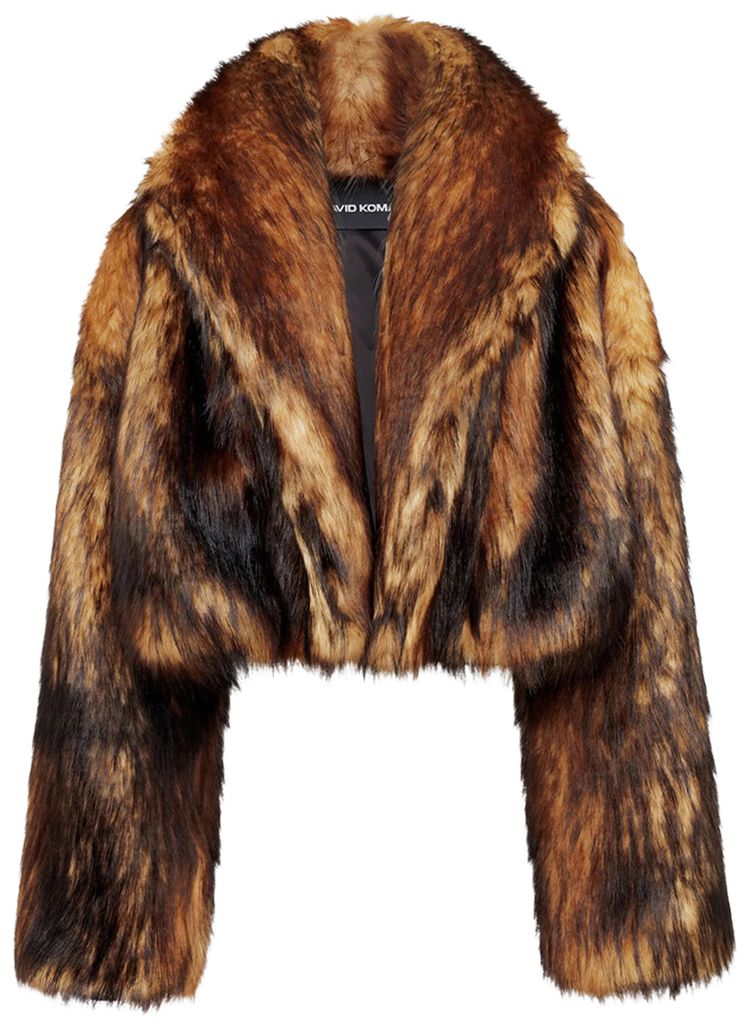 David Koma Faux Fur Oversized Jacket Brown
