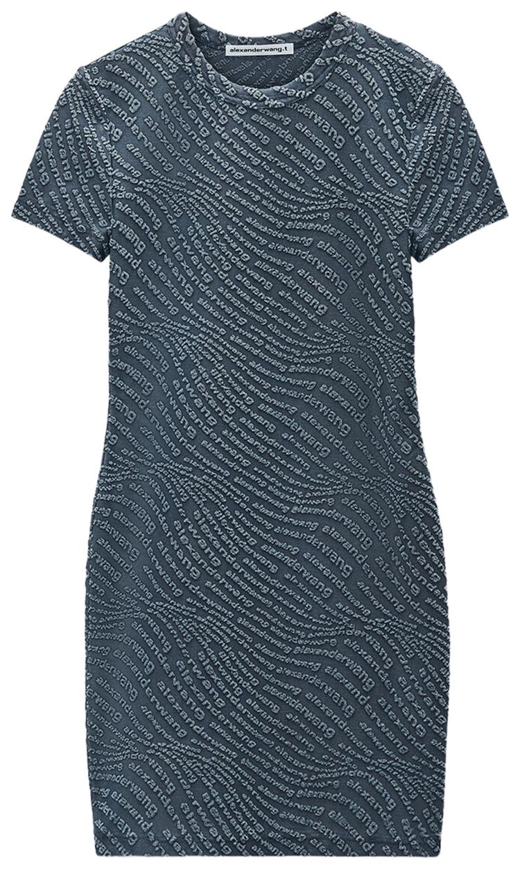Alexander Wang Jacquard Logo Mini Dress Graphite