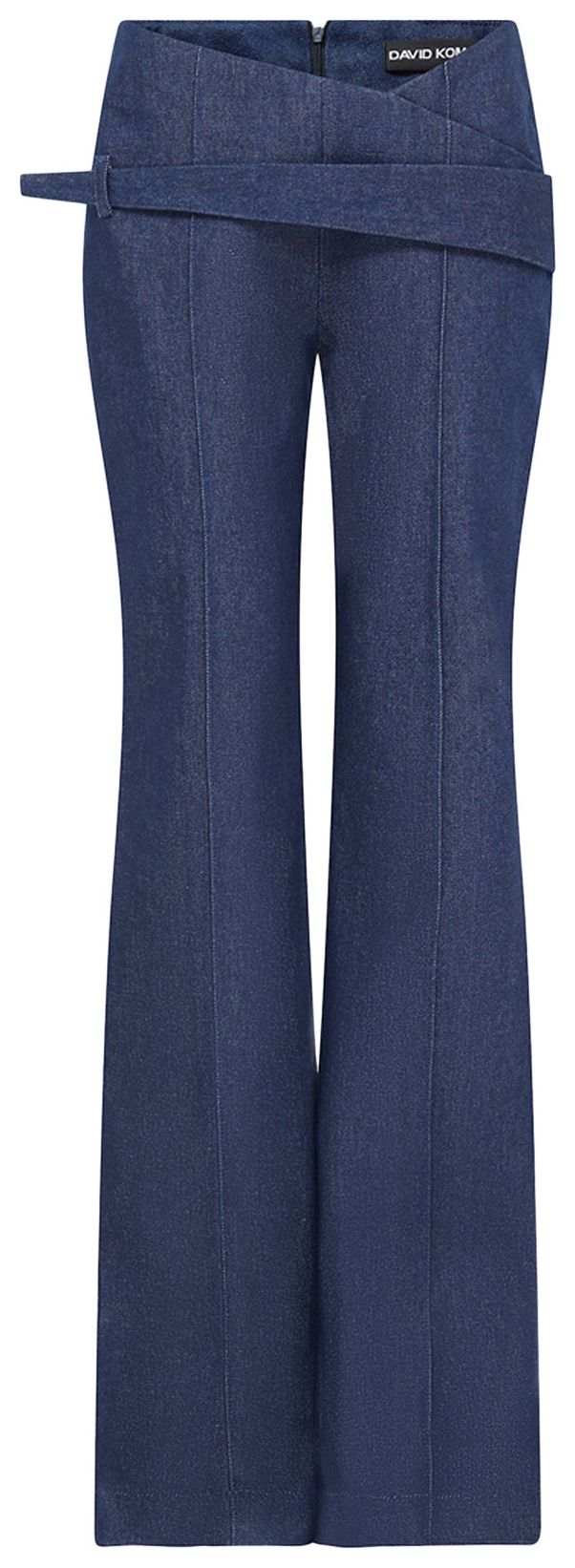 David Koma Asymmetric Waist Detail Denim Indigo