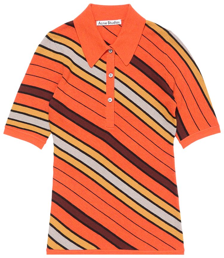 Acne Studios Wool Polo Knit Multi Orange