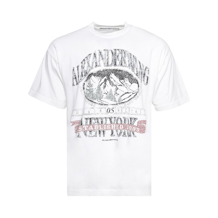 Alexander Wang Short Sleeve T Shirt W Graphic Vintage White