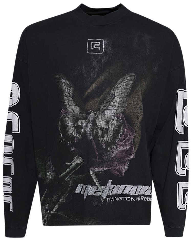 RIVINGTON roi Rebis Metamoth Vintage Long Sleeve Tee Jet Black