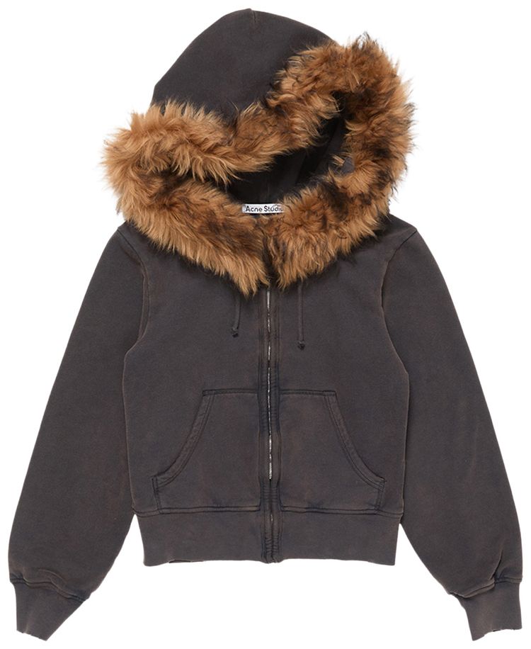 Acne Studios Hooded Zipper Sweater Rust Brown