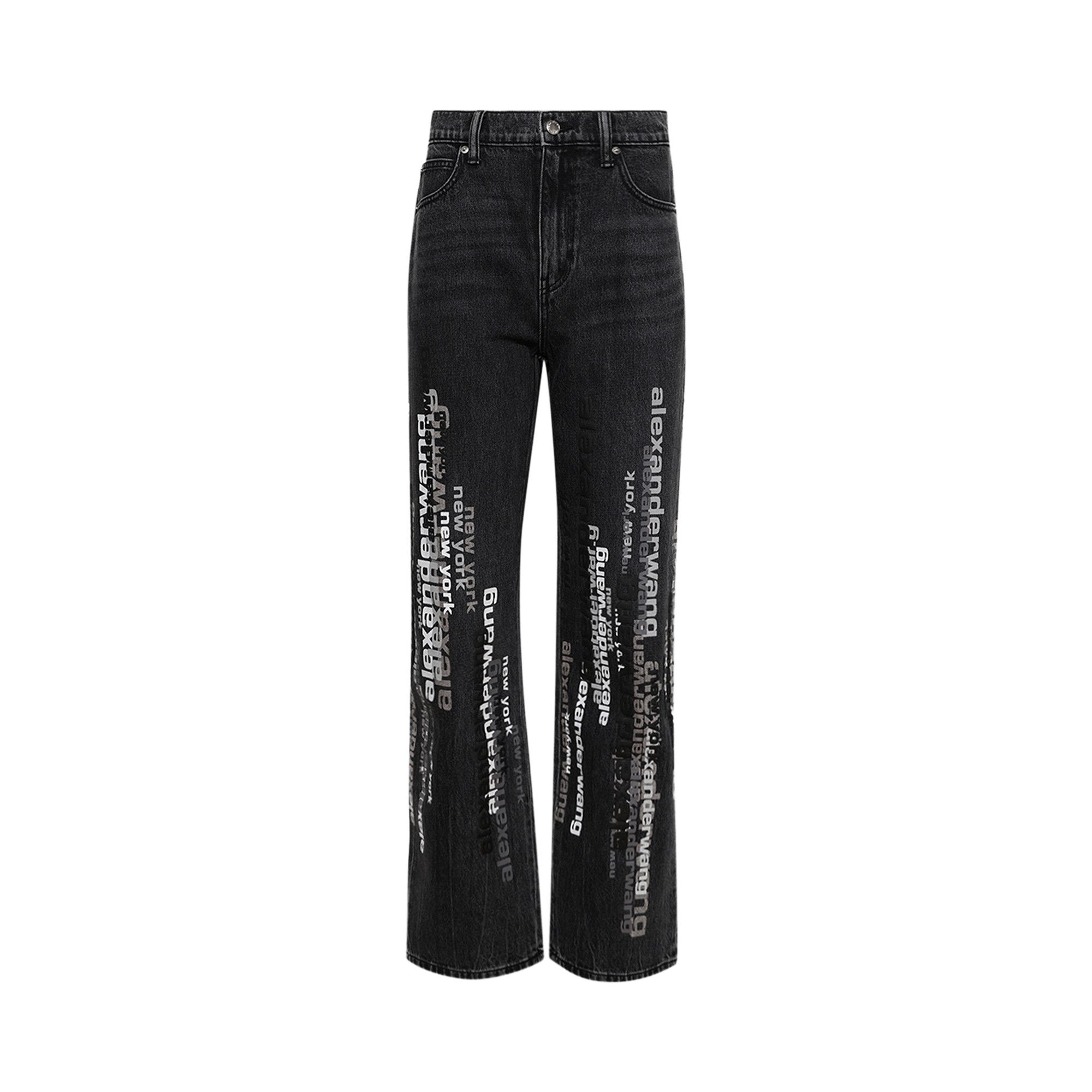 Buy Alexander Wang Ez Jean W/ Vertical Logo Screen Print 'Grey