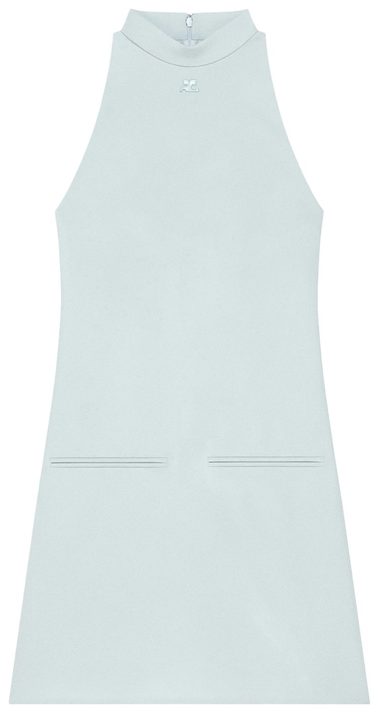 Courreges Heritage Crepe A Line Dress Cloud Blue