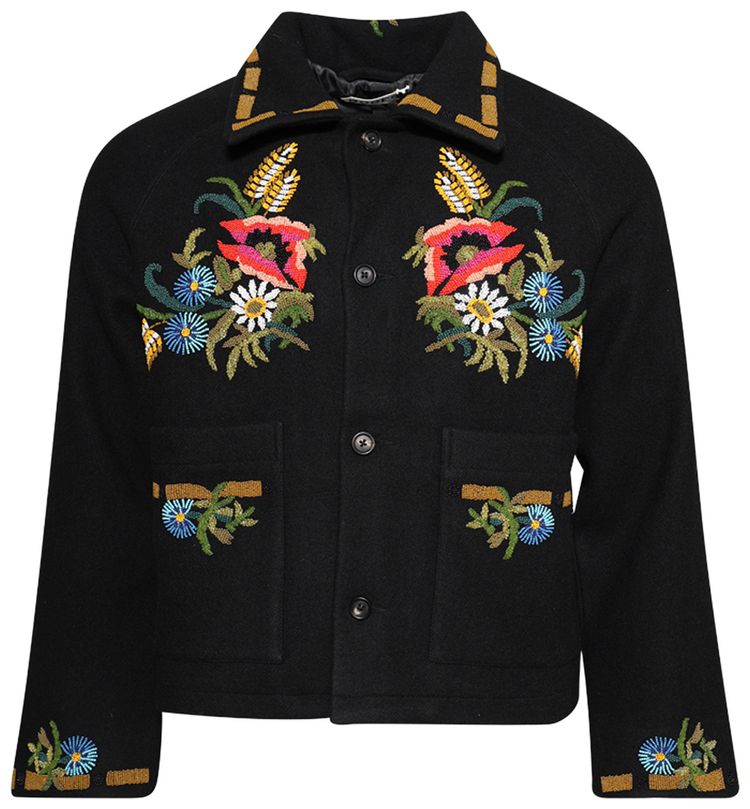 Bode Beaded Aquitaine Jacket Black