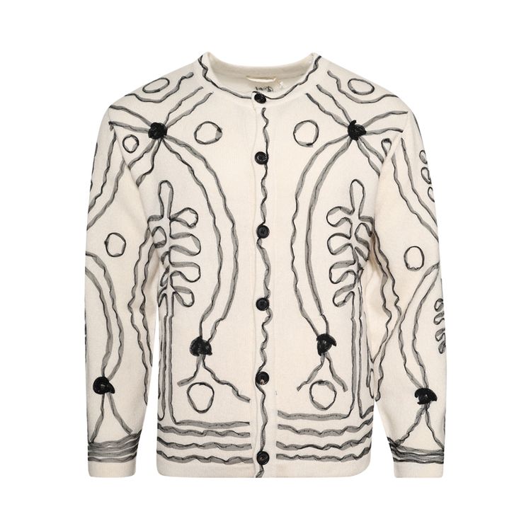 Bode Winter Garden Cardigan Cream