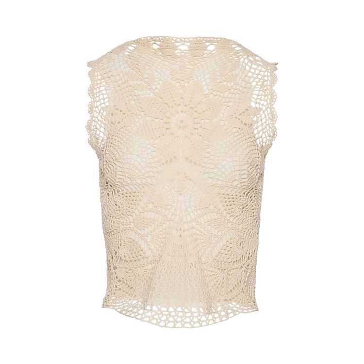 Magda Butrym Crochet Top Cream