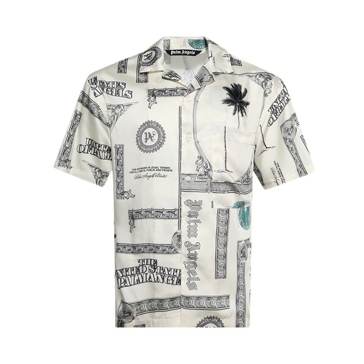 Palm Angels Pa Dollar Bowl Shirt IvoryBlack