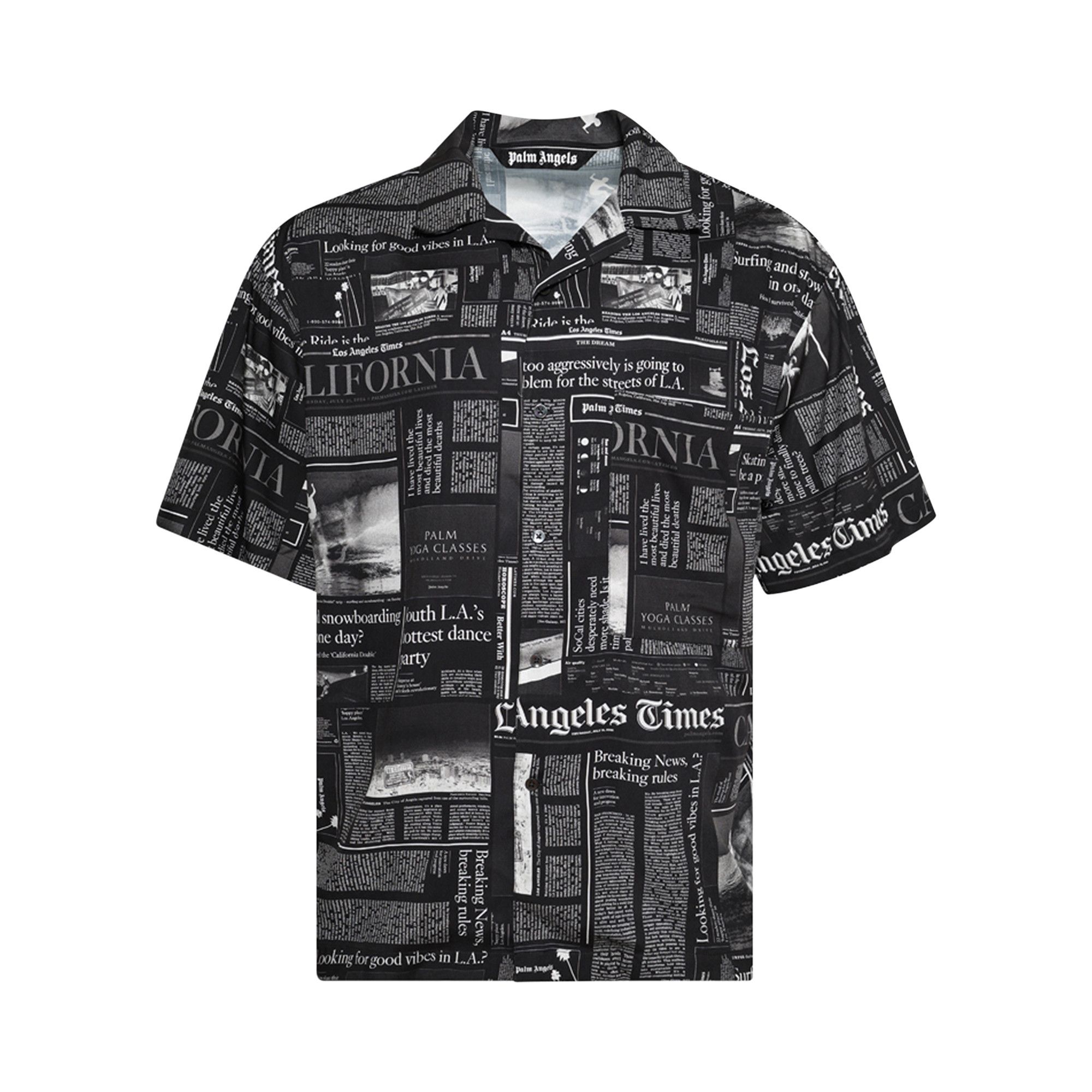Buy Palm Angels x La Times News Shirts 'Black / Off White