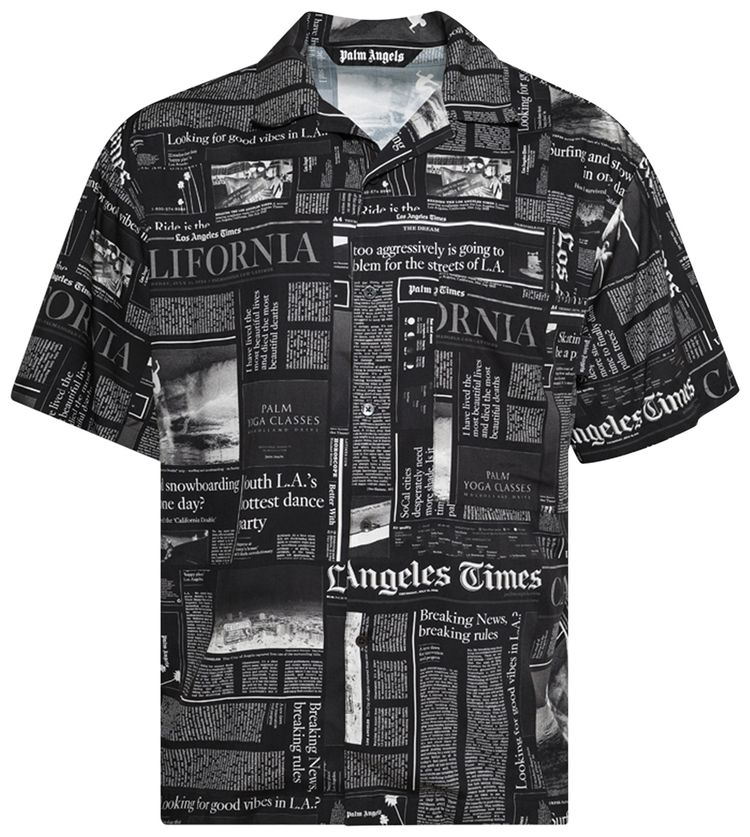 Palm Angels x La Times News Shirts Black  Off White