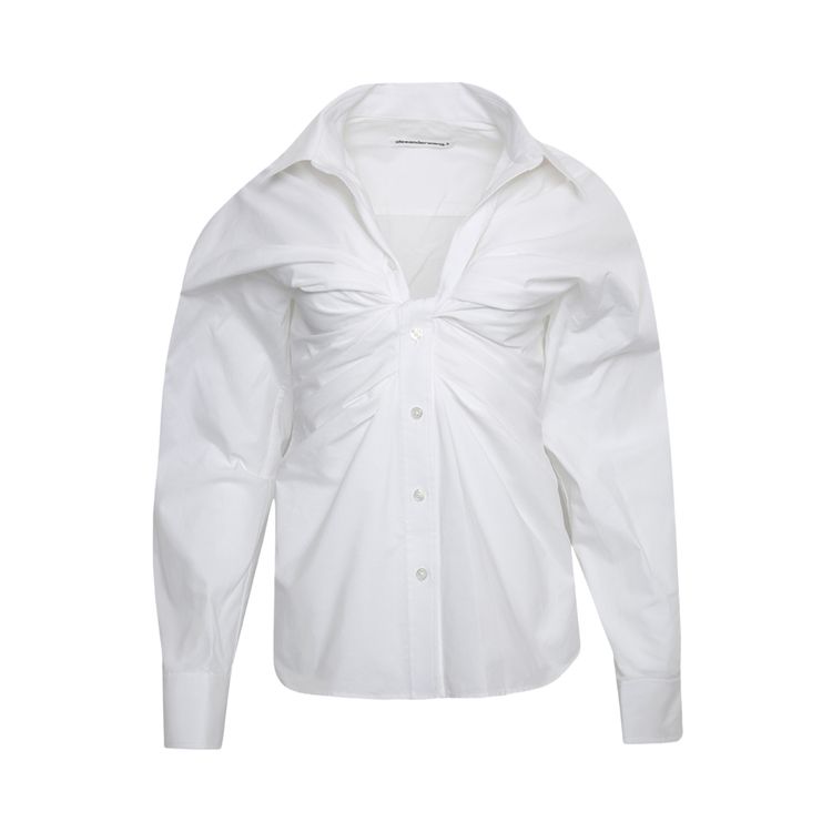 Alexander Wang Open Twisted Front Placket Shirt White