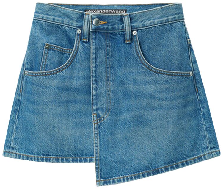 Alexander Wang Deconstructed Wrapped Skirt Deep Blue