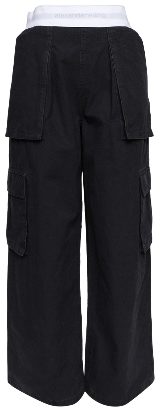 Alexander Wang Cargo Rave Pant W Logo Elastic Black Ice