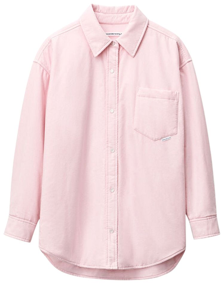 Alexander Wang Oxford Padded Shirt Jacket Light Pink