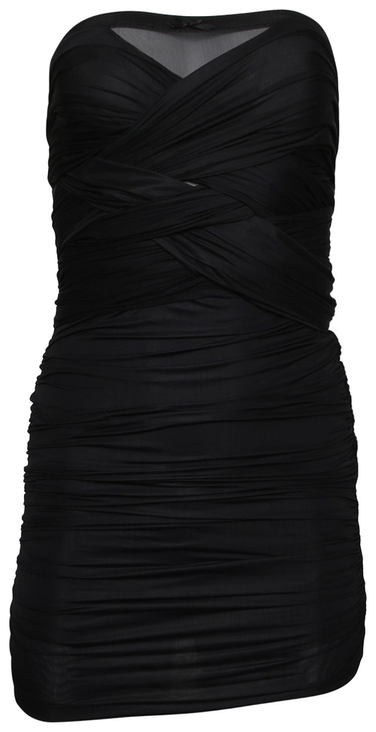 Alexander Wang Interwoven Ruched Tube Dress Black