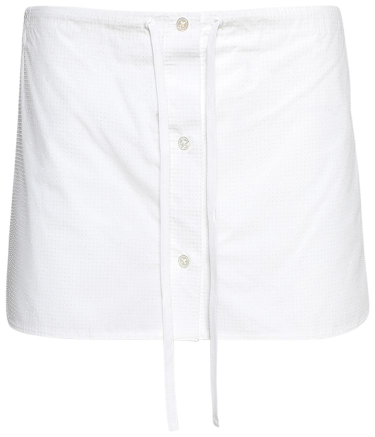 Alexander Wang Hotfix Drawstring Mini Skort White