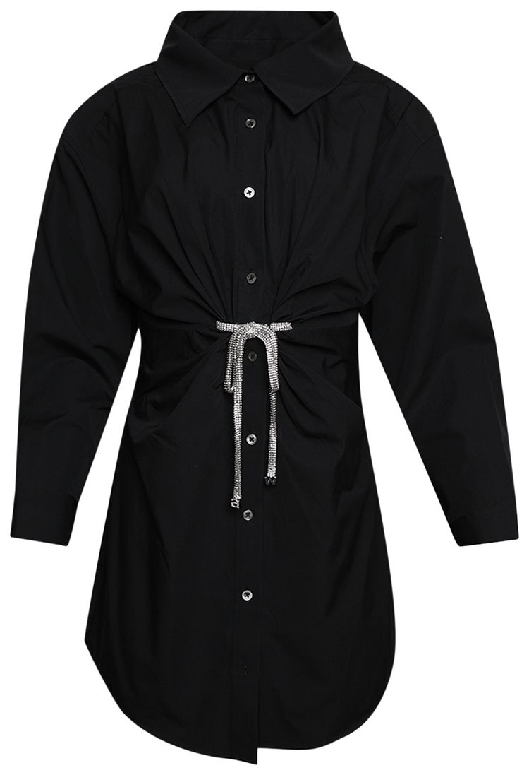 Alexander Wang Twist Front Dress W Crystal Ties Black