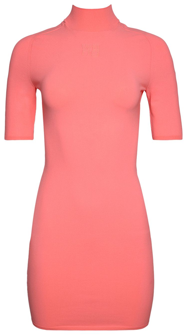 Alexander Wang Short Sleeve Mini Dress W Printed High Density Logos Anime Pink