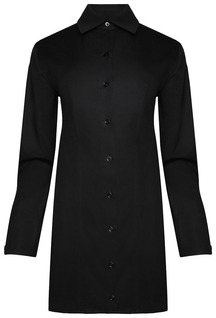 Alexander Wang Long Sleeve Mini Dress W Boning At Waist Black