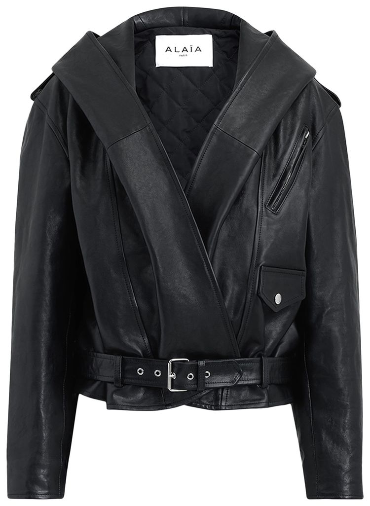 Alaia Hooded Biker Noir Alaia