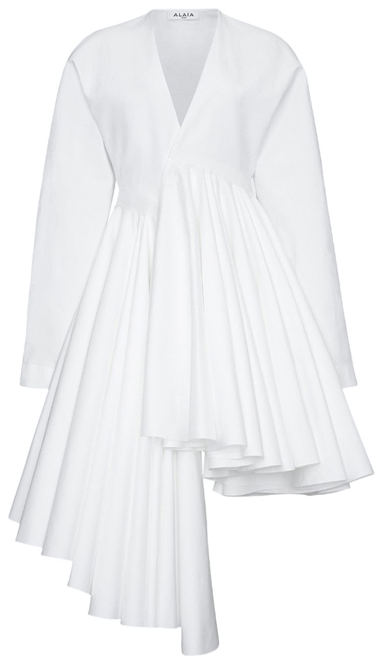 Alaia Asym Belt Dress Blanc