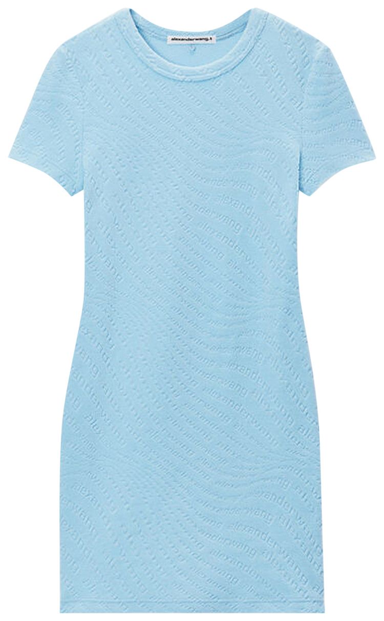 Alexander Wang Crew Neck Short Sleeve Dress Sky Blue