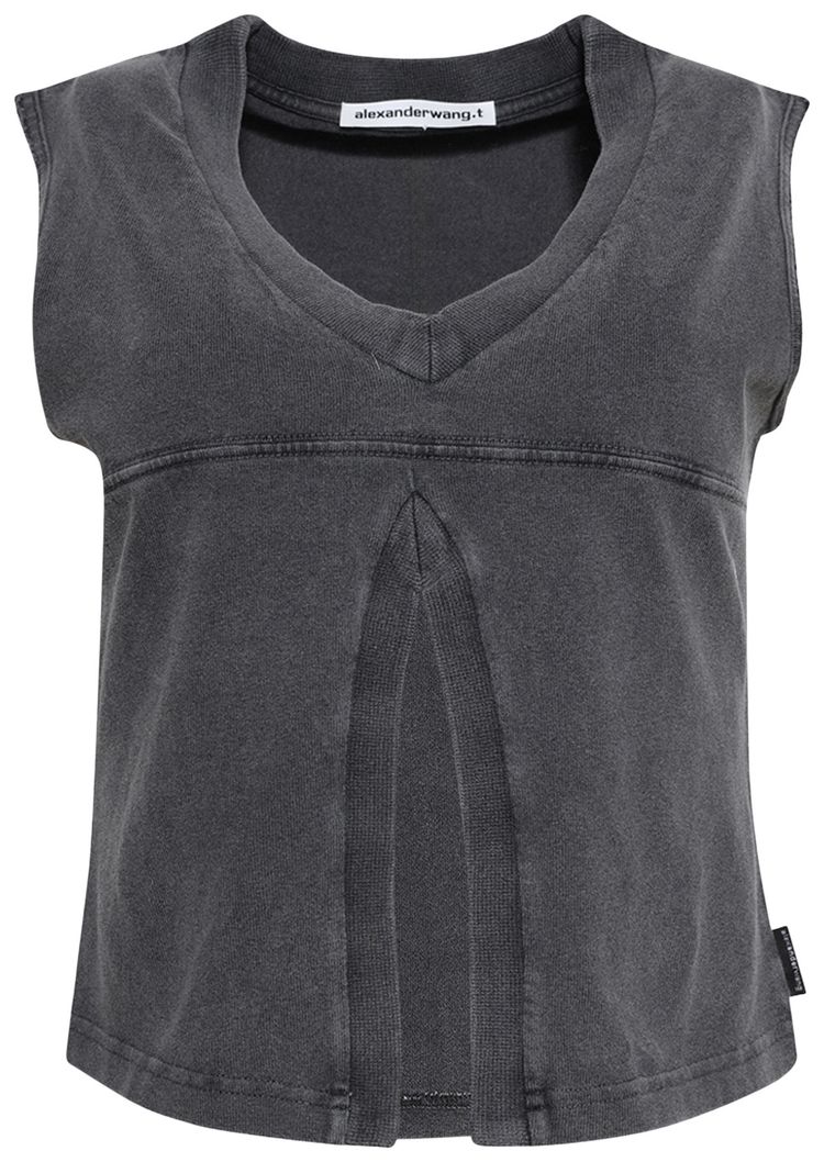 Alexander Wang Double V Neck Tank Top Faded Black