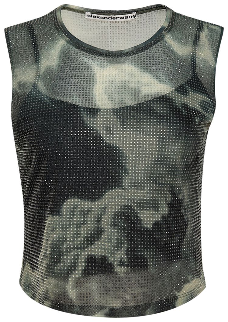 Alexander Wang Cropped Crewneck Tank BlackClear