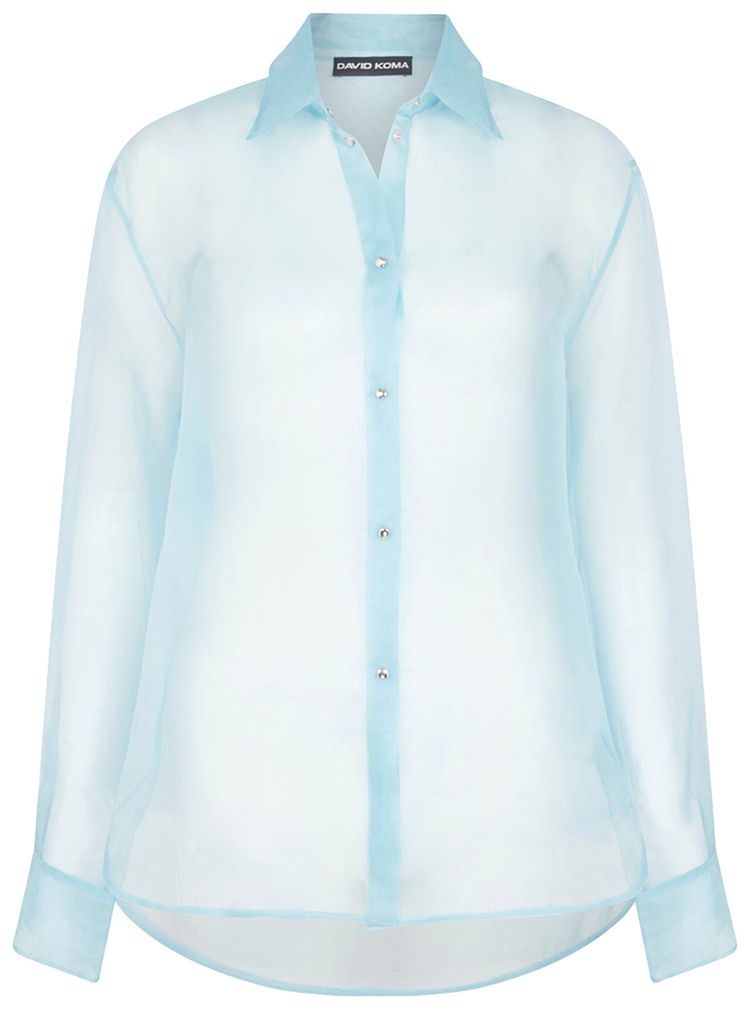 David Koma Organza Overshirt Blue